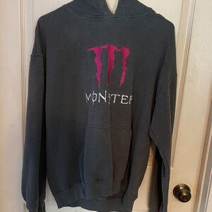 Gildan Black Hoodie with Pink Monster Logo